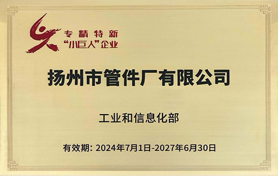 专精特新“小巨人”企业证书